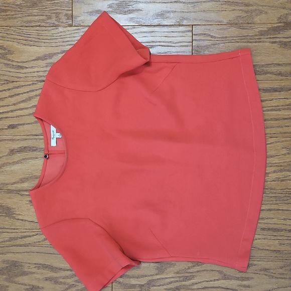 Madewell Crepe Tailored Tee Blouse Coral size Small - Picture 1 of 5
